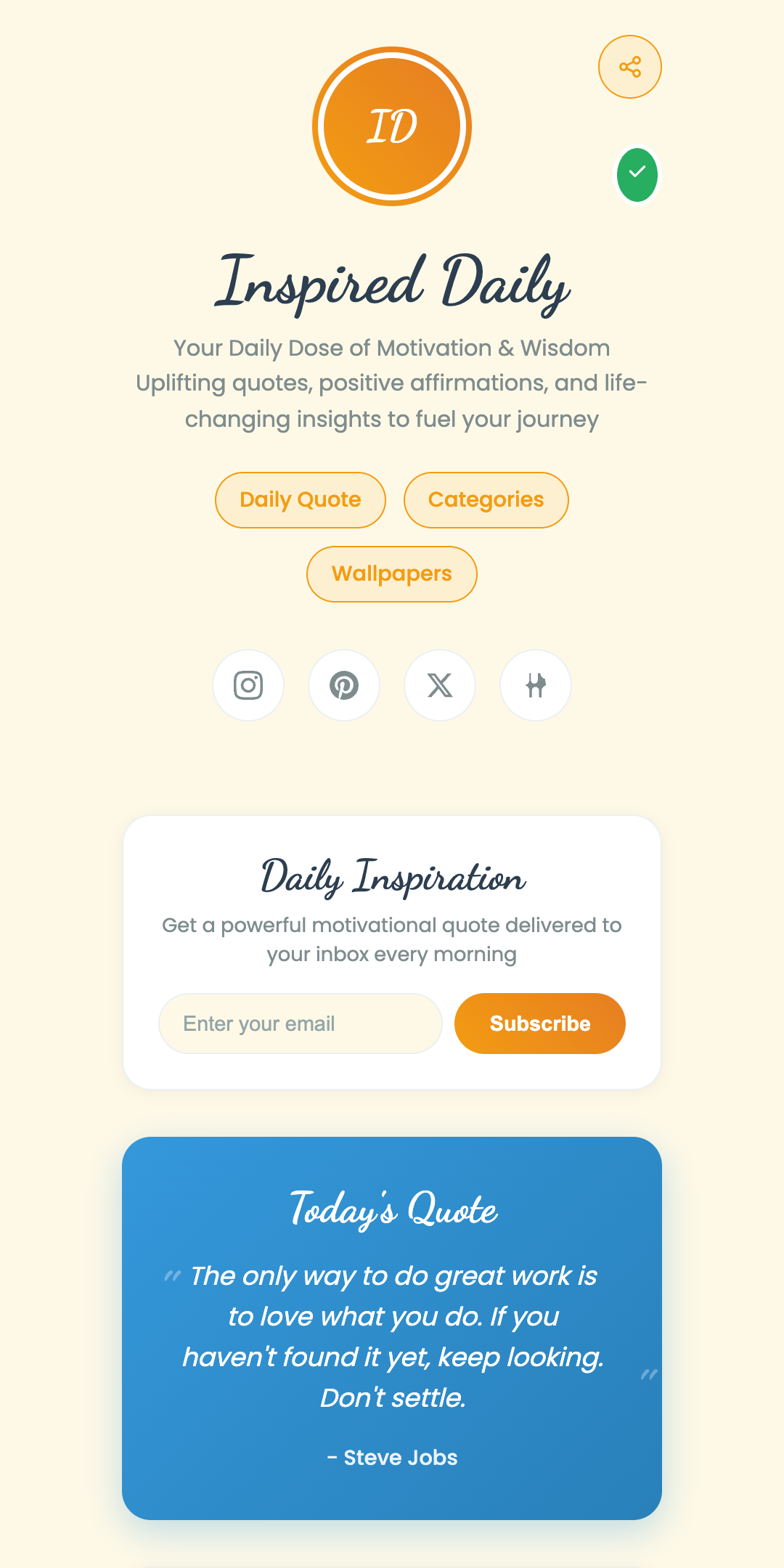 Inspired Daily theme preview