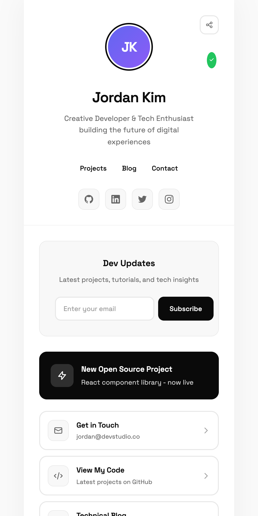 Minimal theme preview
